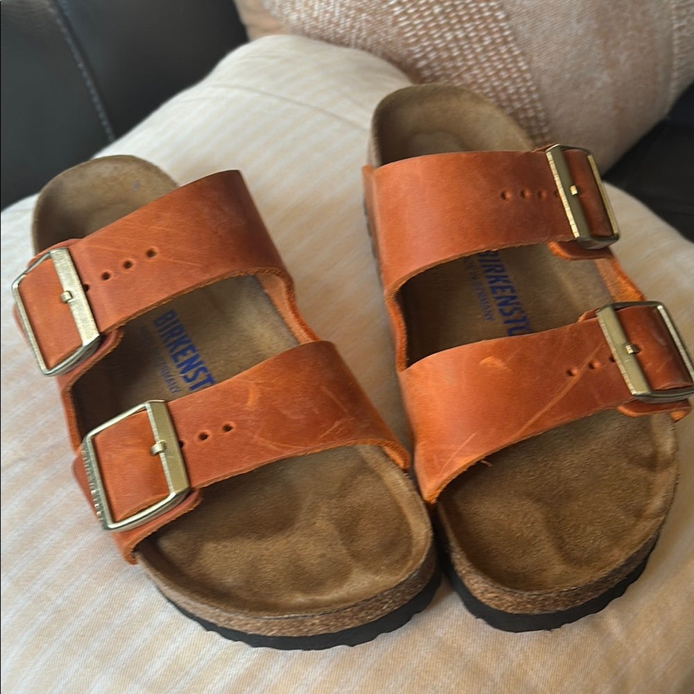 Birkenstock Orange Sandals with Buckles